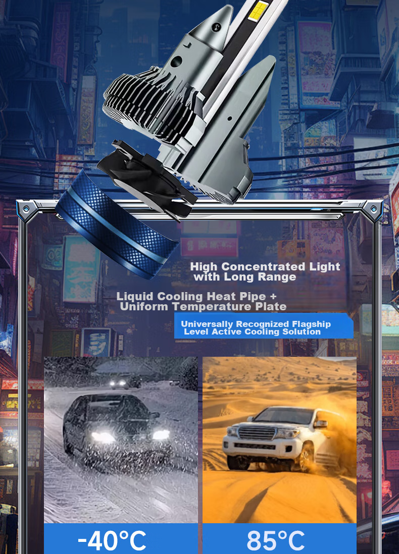Светодиодные фары Baoxiang H11, 110W, 6000K, 5000+ лм, комплект 2 шт.