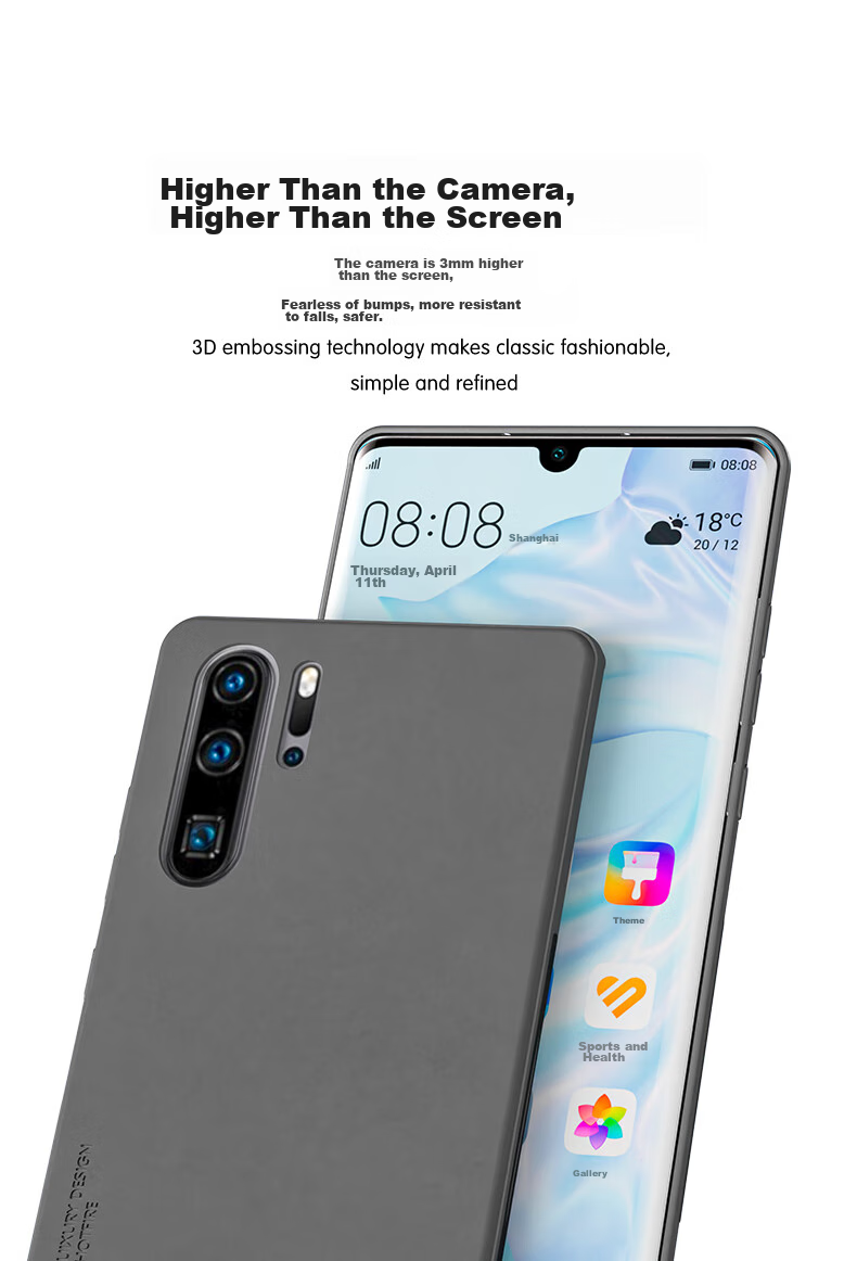 Чехол HotFire для Huawei P30 Pro, защитный силиконовый чехол с защитой камеры, матовый, Коралловый синий