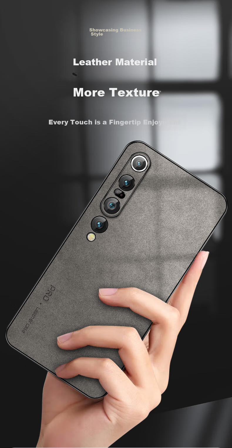 Чехол для Xiaomi 10 Pro Shangsu, противоударный, с защитой камеры, из натуральной кожи, черный