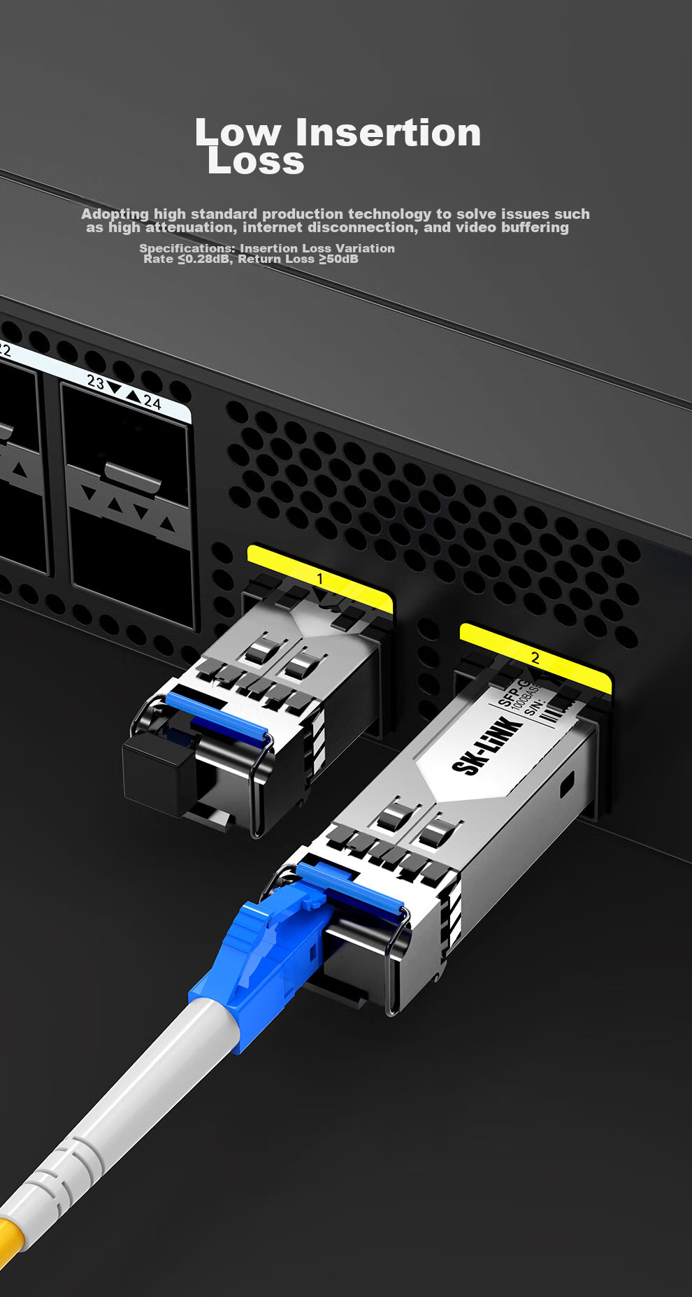 Оптический патч-корд SK-LINK SC-SC, одномодовый, 10 Гбит/с, UPC, LSOH, 1 метр