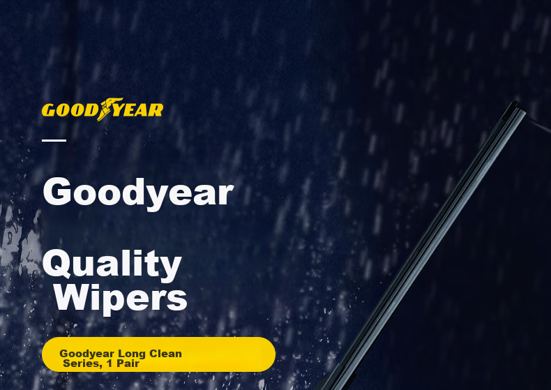 Комплект дворников Goodyear для Mercedes-Benz V260, V260L, 28/18 дюймов, бескаркасные, резиновые, 1 пара