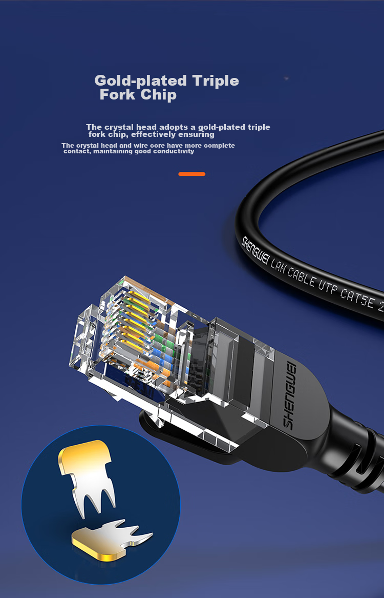 Кабель Shengwei Cat5e Ethernet, 100 Мбит/с, огнестойкий, сетевой кабель, патч-корд Cat5e, кабель для широкополосного подключения к компьютеру, 25 метров WLC1025G
