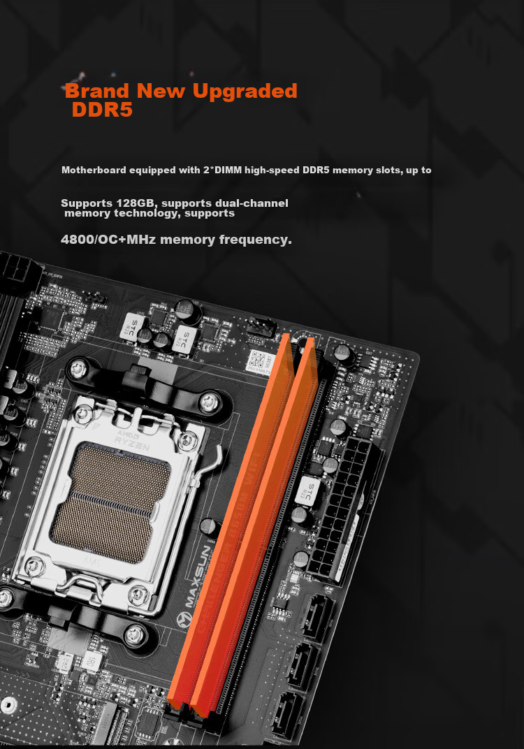 Материнская плата MAXSUN MS-Challenger B650M WiFi, AM5, DDR5, M-ATX, Wi-Fi