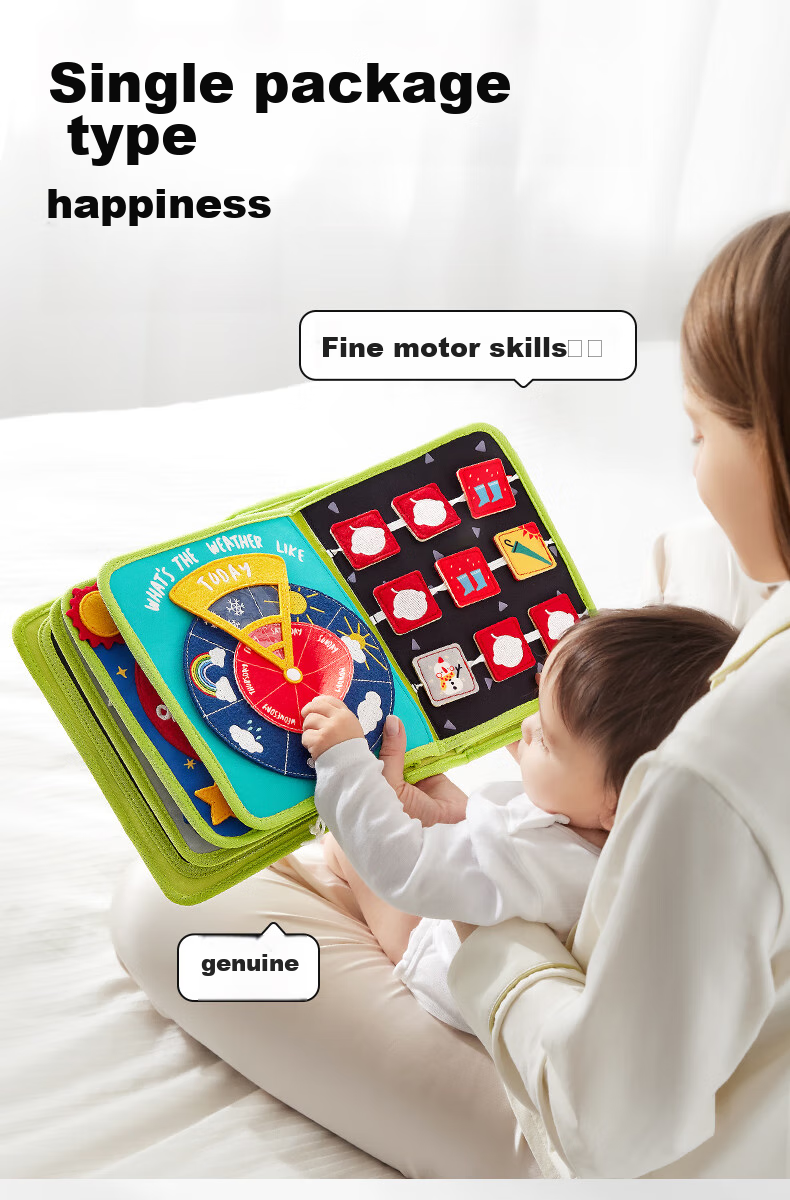 Развивающая книжка-игрушка Babycare, Монтессори, для раннего развития, антивандальная, на подарок, 25.5 см
