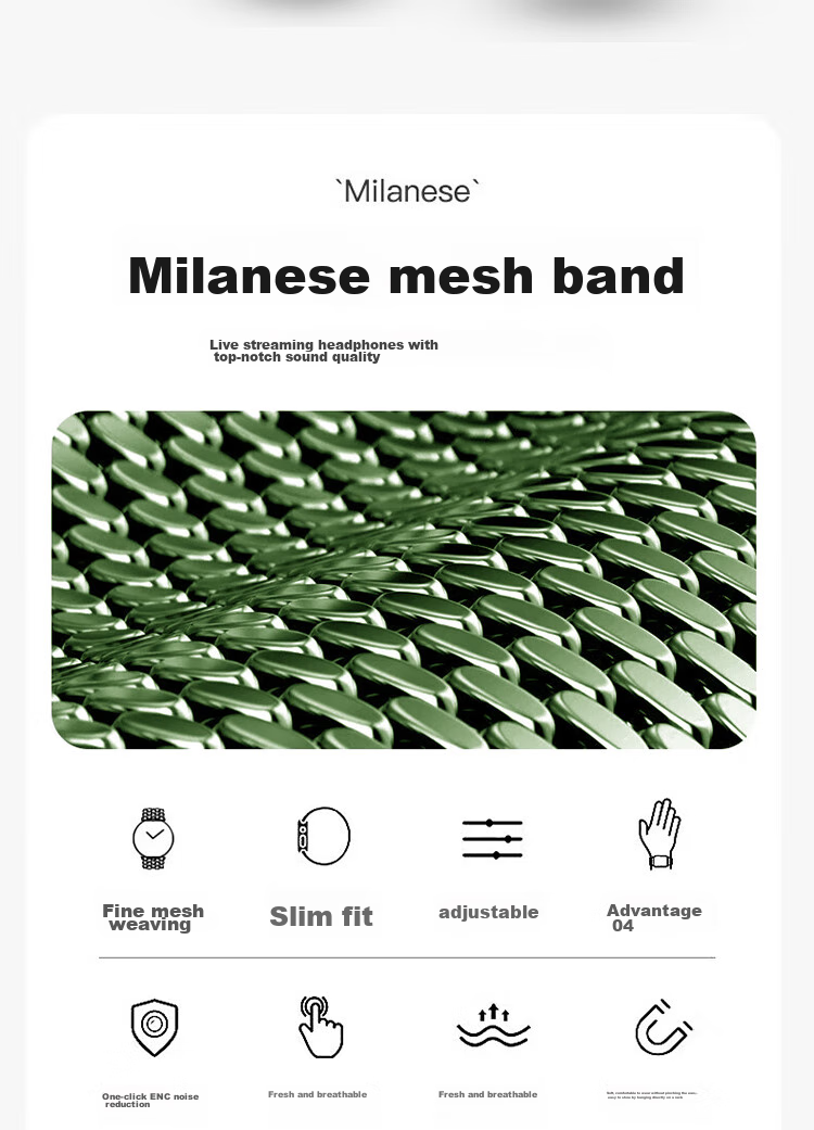 Ремешок ESCASE Milanese для Apple Watch SE 3/8/7/6/5/SE, миланская нержавеющая сталь с магнитным замком, двойной цвет, размер 38/40/41 мм
