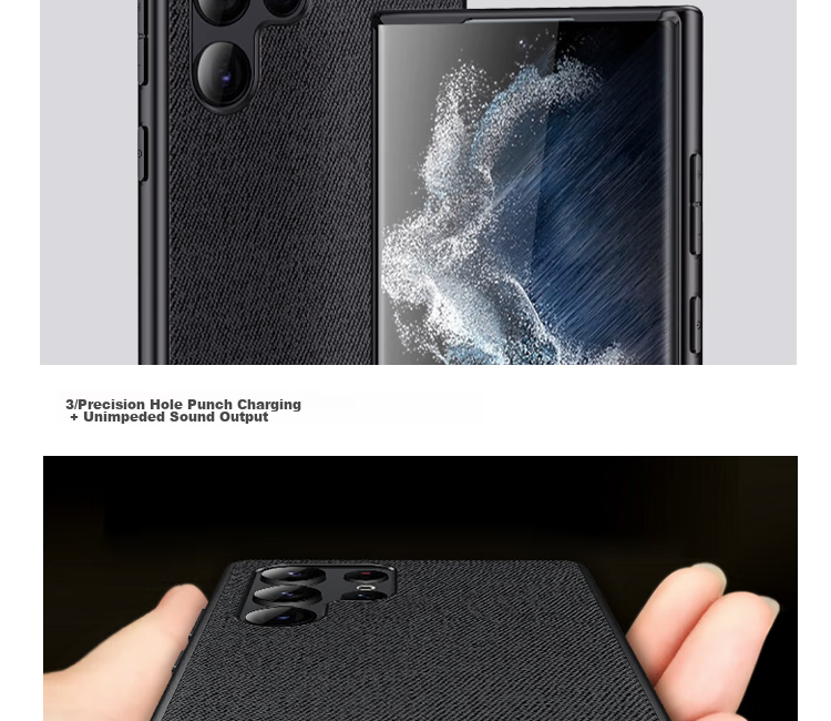 Чехол для Samsung S22 Ultra ESCAPE, противоударный, бизнес-стиль, черный