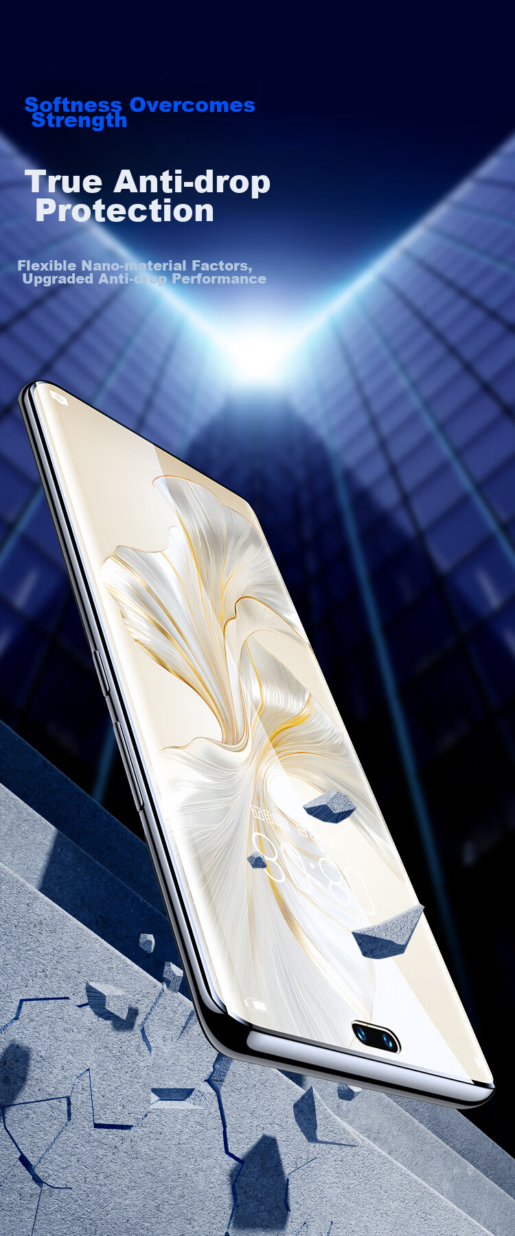 Защитная гидрогелевая пленка Yisika для Honor 200Pro/100Pro/90pro/80pro, полноэкранная, нано-пленка, 2 шт. в комплекте. Высокая четкость, защита от отпечатков пальцев.