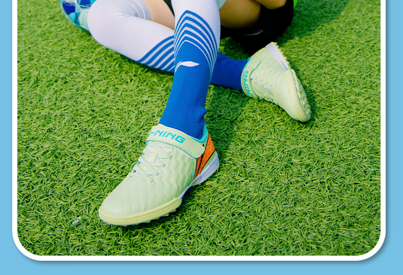 Детские футбольные бутсы Li-Ning для возраста 6-12 лет, с шипами TF, для юношей, для тренировок и соревнований, размер 32