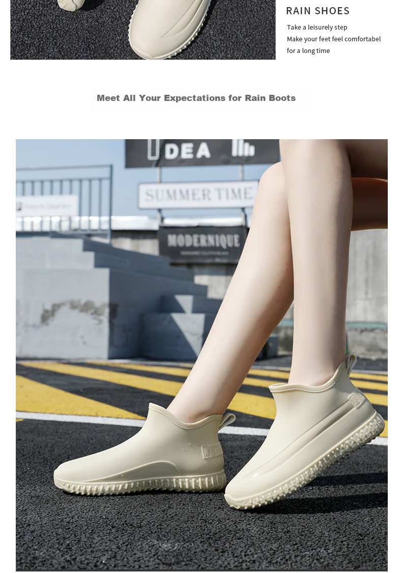 Женские резиновые сапоги FOOTOPPO, короткие, водонепроницаемые, модные, низкие, для улицы, нескользящие