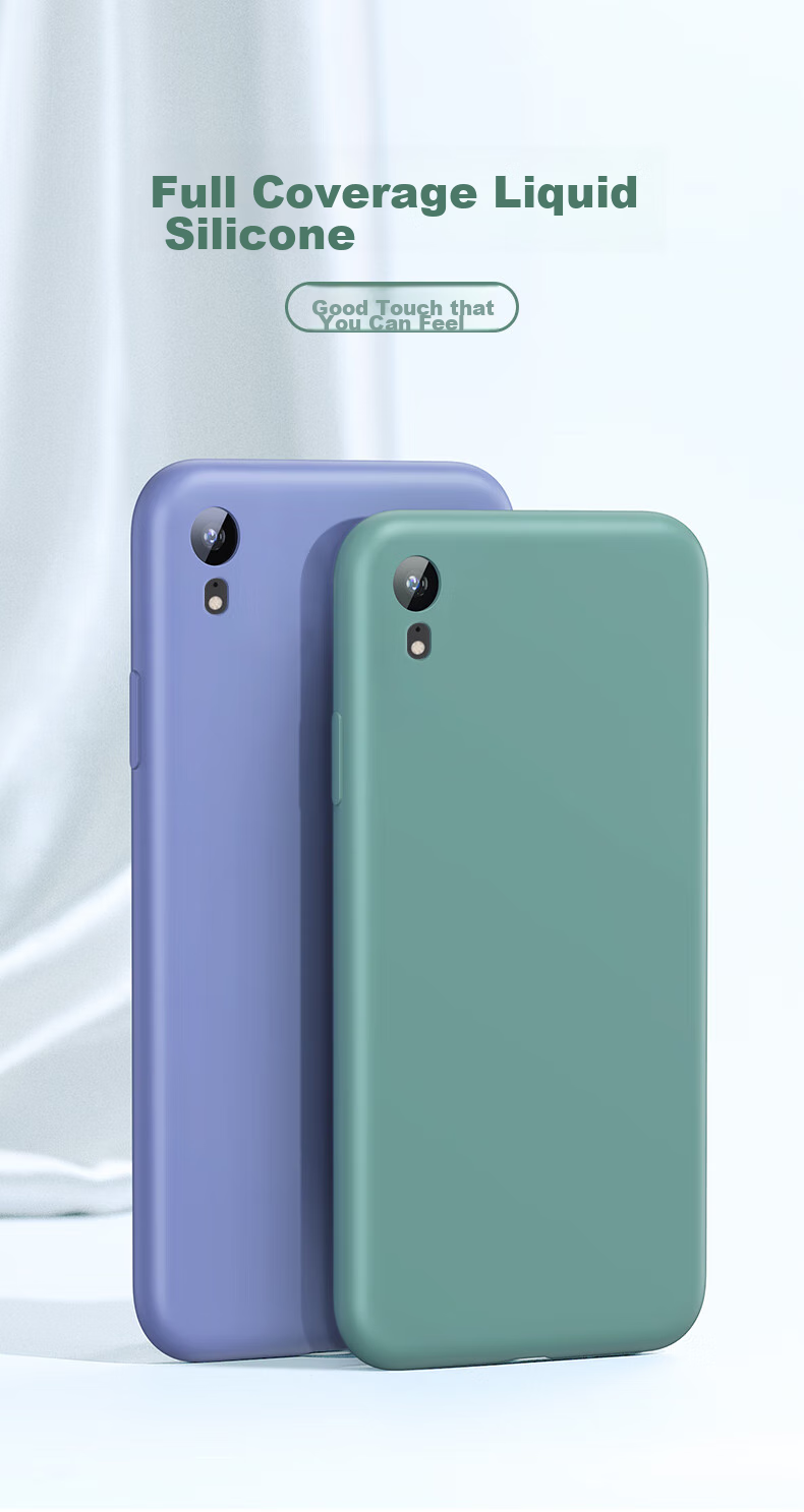 Силиконовый чехол KEKLLE для Apple iPhone XR, полнозащитный чехол с покрытием камеры, ультратонкий мягкий чехол с ощущением кожи, темно-синий