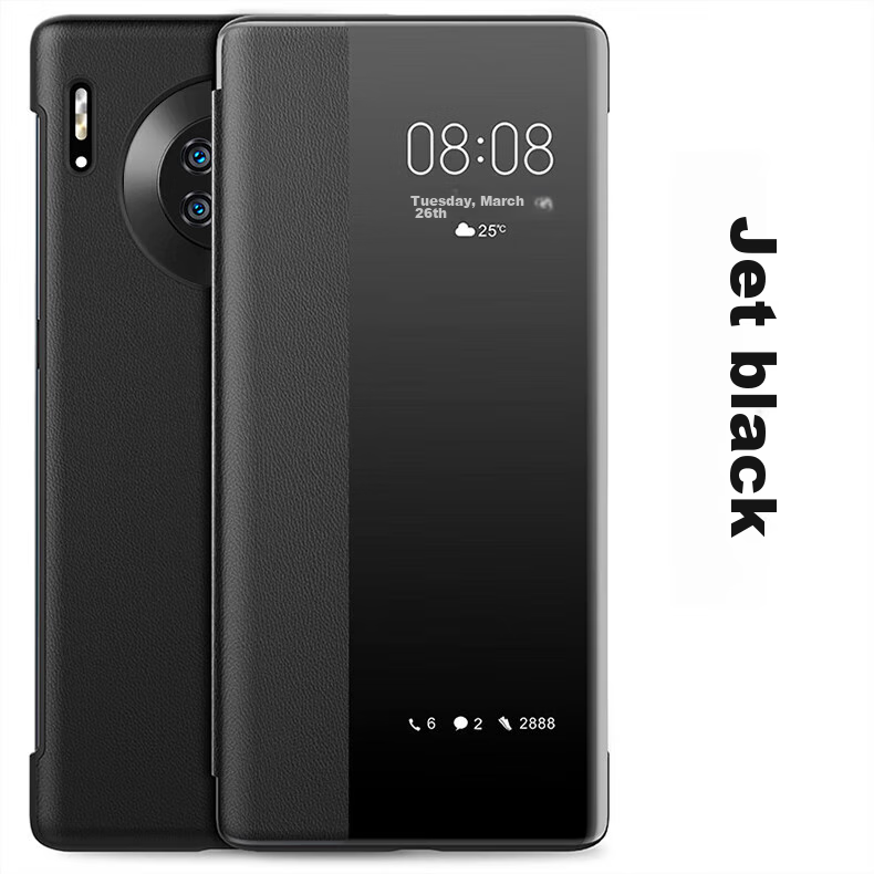 Умный чехол-книжка Ekakashop Smart View Flip Case для Huawei Mate30 Pro, защита от падений, бизнес-стиль, черный