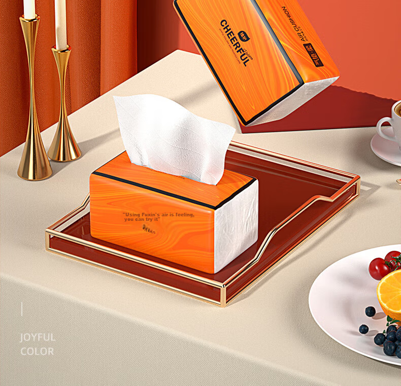 Бумажные полотенца Yue Se Orange, 4 слоя, 360 листов * 6 упаковок
