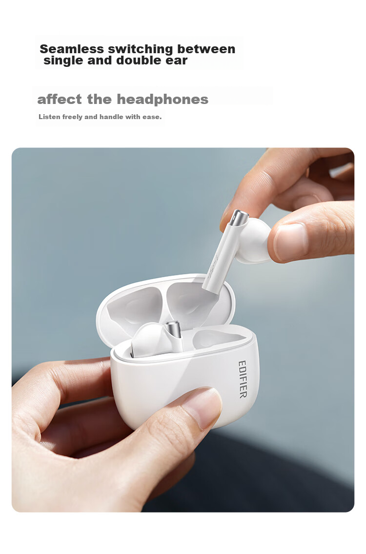 Беспроводные наушники EDIFIER Zero Buds, True Wireless, Bluetooth 5.3, полувнутриканальные, белый