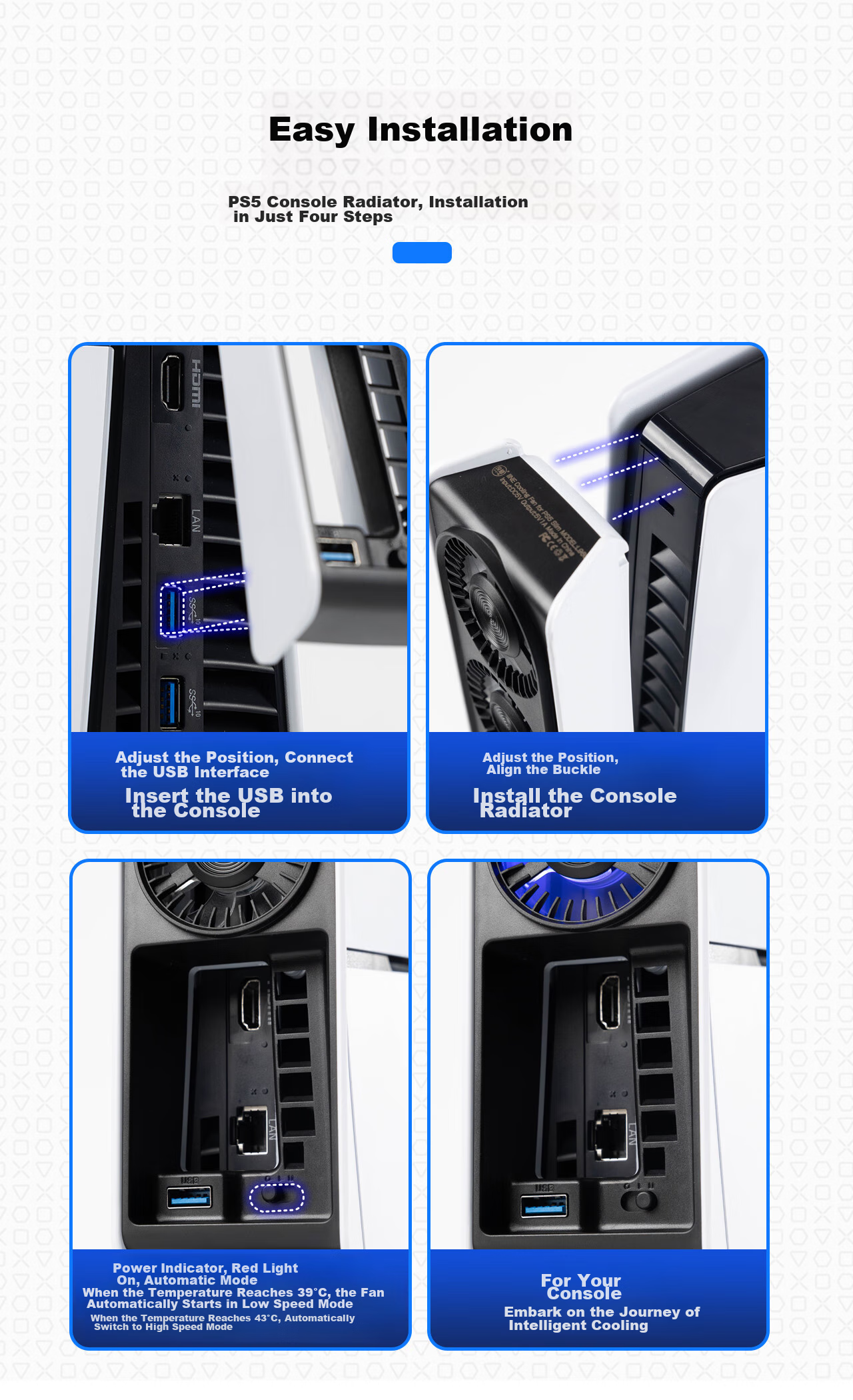 Магнит на холодильник "Компьютерные игры" Liangzhi (IINE) L960 для PS5 Slim, универсальный, с интеллектуальным контролем температуры