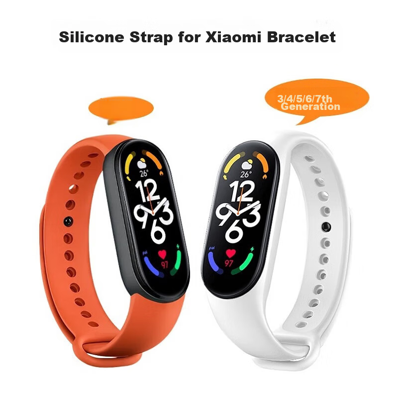 Ремешок CHENSONG для Xiaomi Band 5/6/7/NFC, спортивный силиконовый ремешок для умных часов, черный