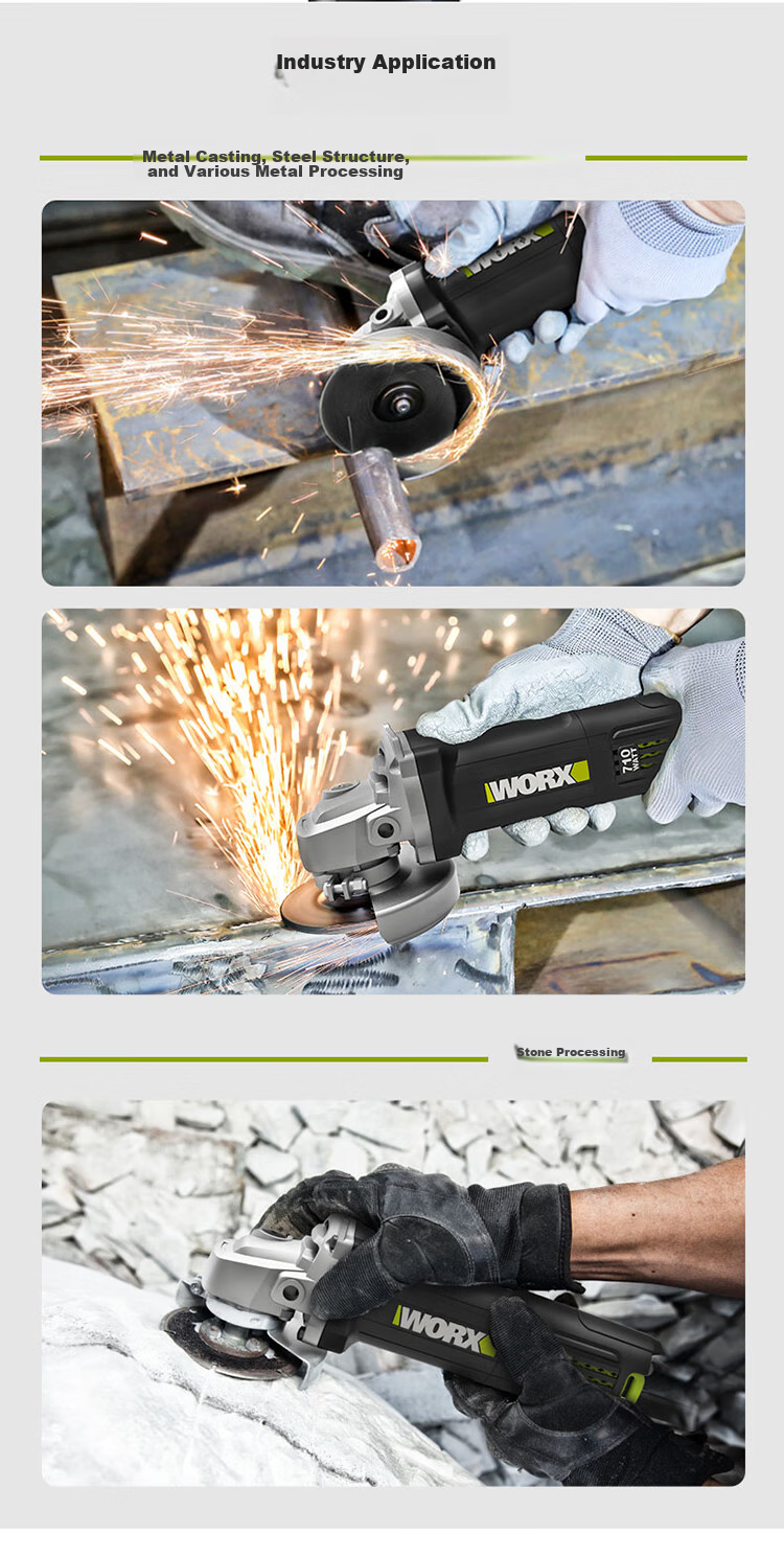 Угловая шлифмашина WORX WU900X, 900 Вт, диск 100 мм, 220 В