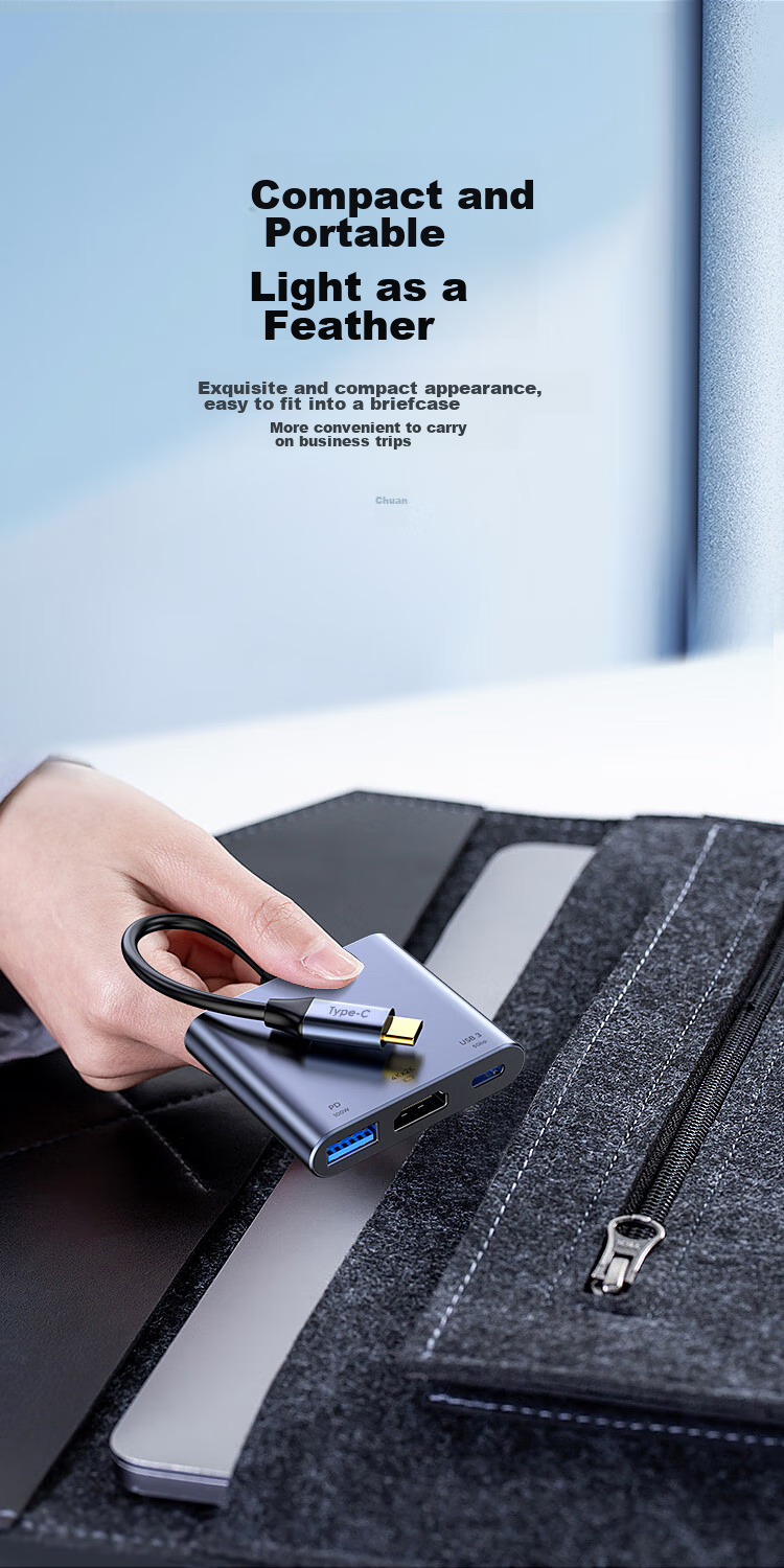 Адаптер-хаб BIAZE Type-C HDMI/USB 3.0/PD, конвертер для MacBook, подключение к проектору/монитору, USB-C хаб