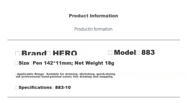 Набор маркеров HERO 883, профессиональные, для рисования, черные, 10 шт.