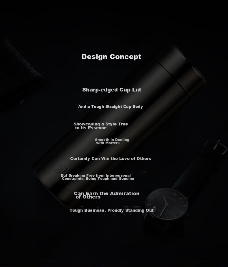 Термокружка HEENOOR XN-9606, 480 мл, темно-серая