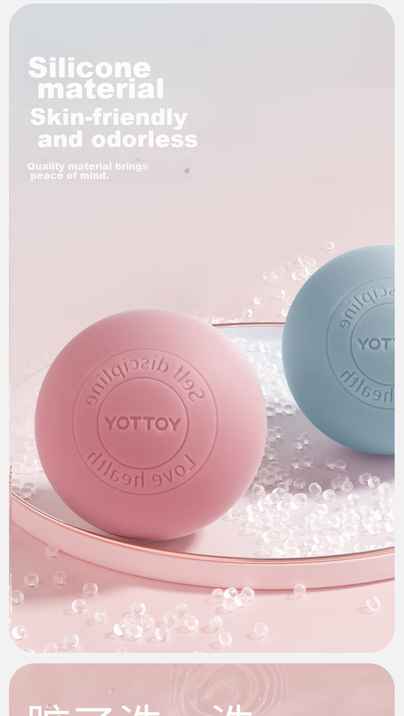 Мяч для массажа и фитнеса Yottoy, синий, для глубокой релаксации мышц, здоровья шеи и плеч, для йоги, захвата рук, 6.2 см