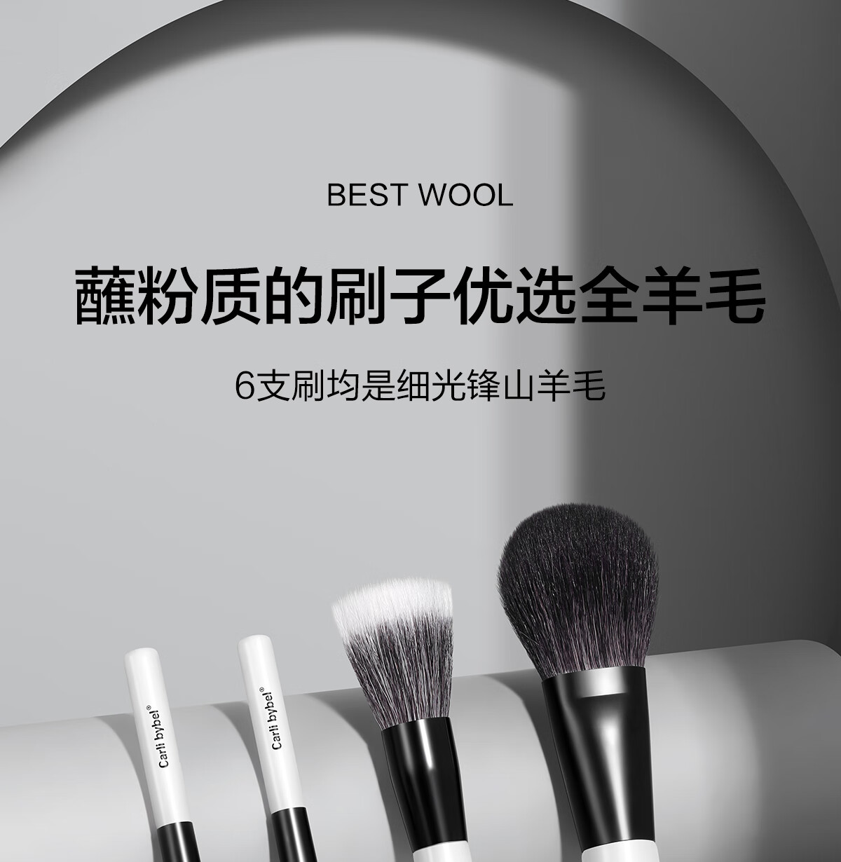 CARLI BYBEL化妆刷套装便携旅行全套动物羊毛软毛高品质迷你眼影刷散粉刷彩妆