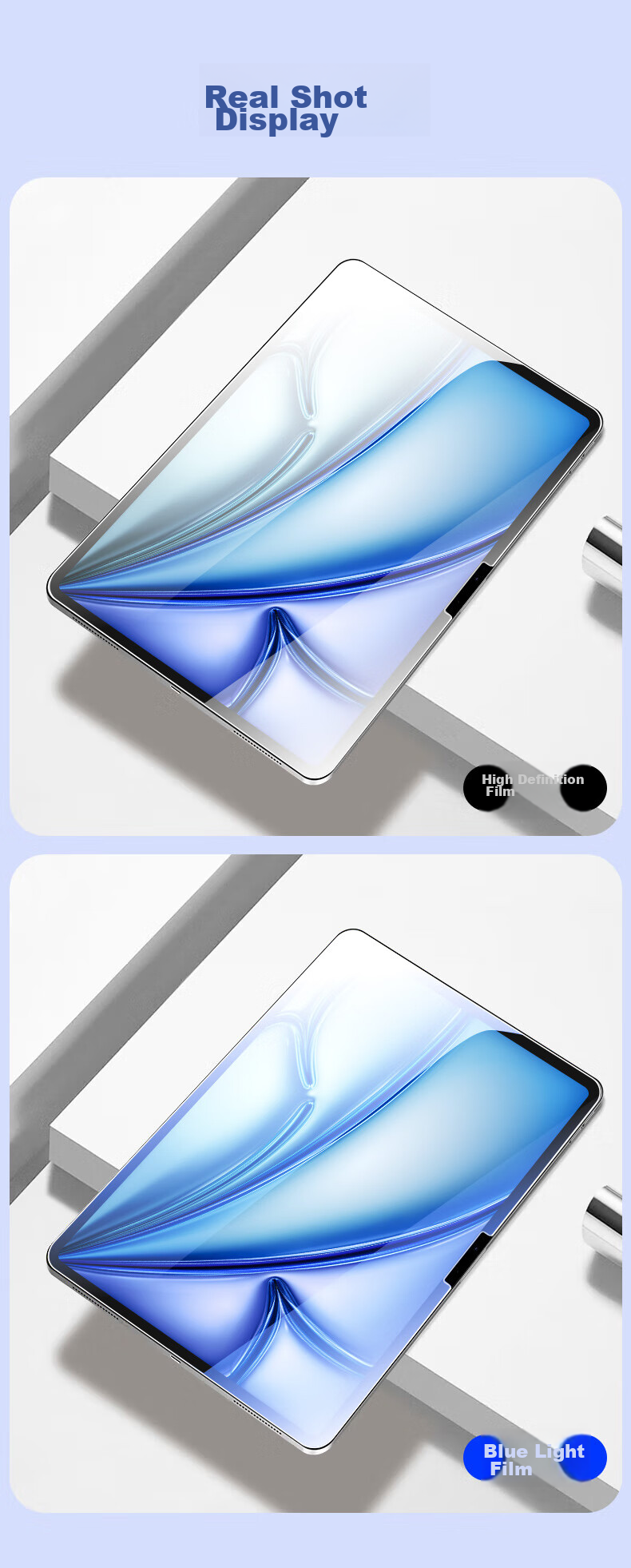 Защитное стекло PISEN для iPad Air 7/6 11 дюймов (M3 2025), полноэкранное, противоударное, антибликовое, закаленное стекло