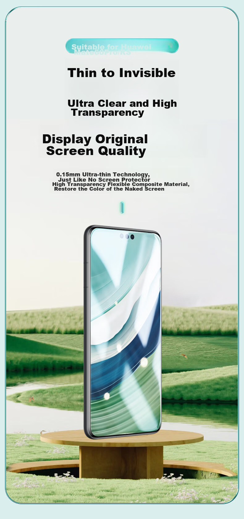 Защитная гидрогелевая пленка PISEN для Huawei Mate60Pro/Pro+/60RS, полноэкранное покрытие, высокая четкость, изогнутая посадка, защита от царапин, износостойкая, 2 шт.
