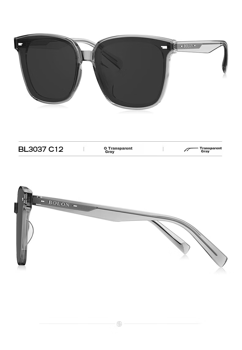 Солнцезащитные очки BOLON BL3199C10, унисекс, квадратная оправа, черный, поляризованные линзы с УФ-защитой