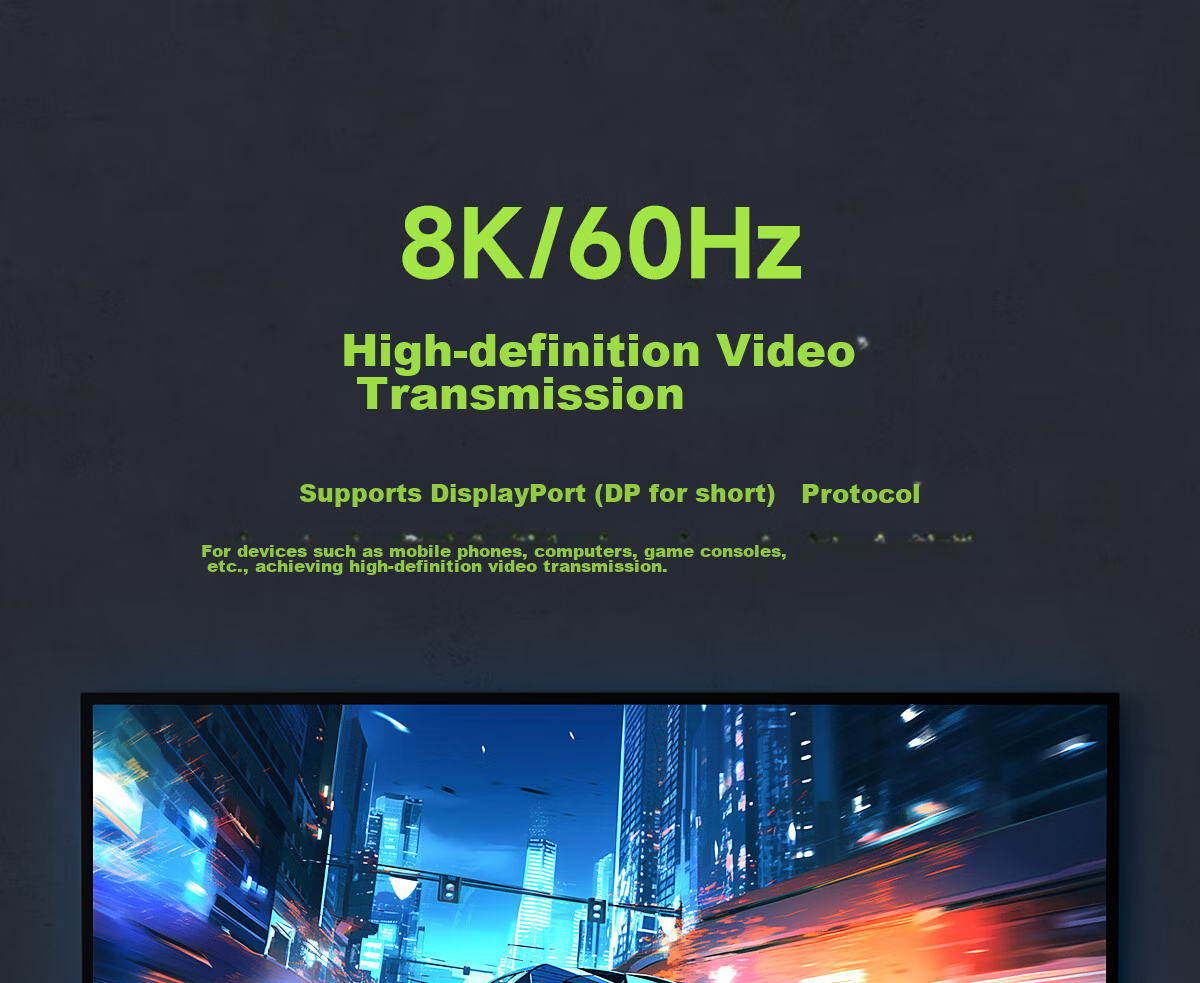 Кабель Hagibis Type-C USB4 Thunderbolt 4, 240 Вт PD, 40 Гбит/с, 8K/60 Гц, 1 м, зеленый