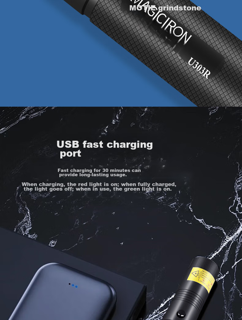 Лазерная указка MOTIE U303R, мощный красный луч, для песочницы, уличная, с индикатором, перезаряжаемая