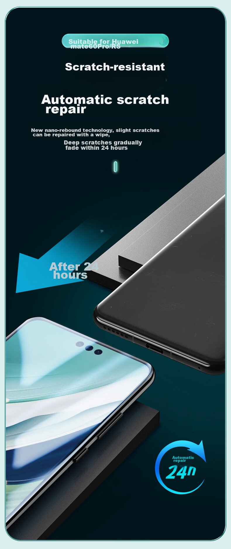 Защитная гидрогелевая пленка PISEN для Huawei Mate60Pro/Pro+/60RS, полноэкранное покрытие, высокая четкость, изогнутая посадка, защита от царапин, износостойкая, 2 шт.
