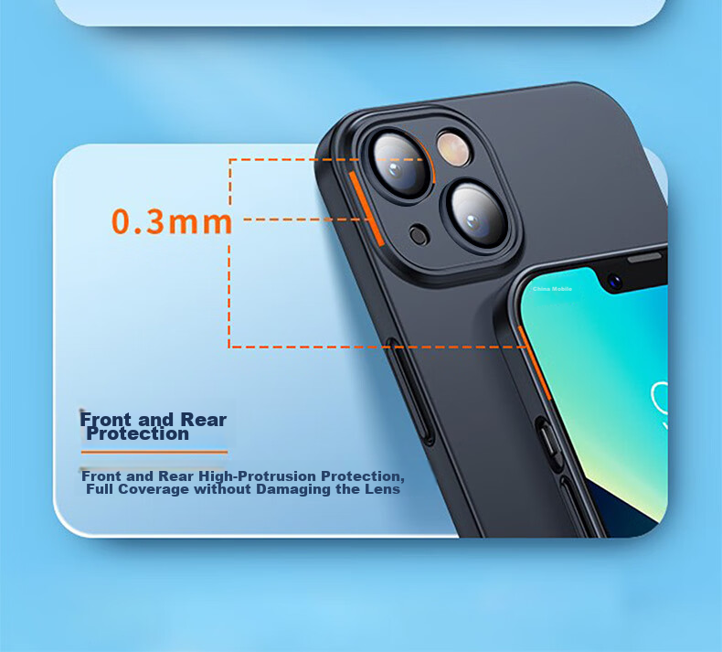 Чехол EDDGA для iPhone 14, с защитой камеры, противоударный, простой стиль, графитовый черный
