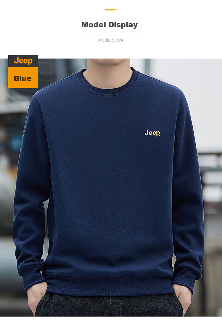 Мужская толстовка JEEP, лонгслив с круглым вырезом, трендовая одежда для мужчин, черная, 3XL