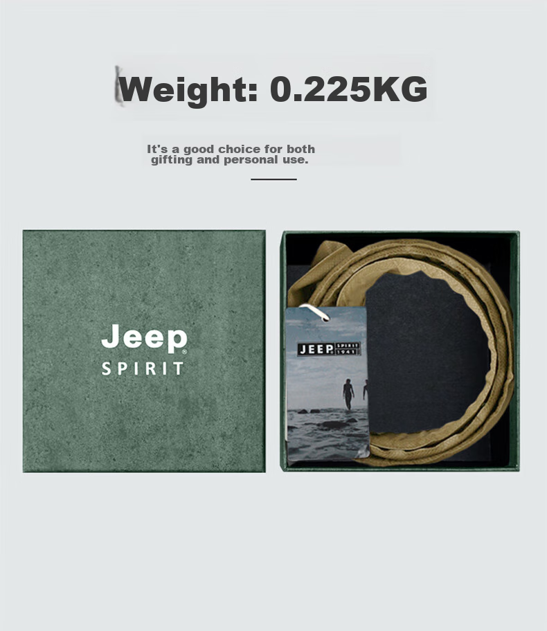 Мужской ремень JEEP SPIRIT, кожаный ремень из натуральной кожи, автоматическая пряжка, бизнес-стиль, длина 125 см, черный