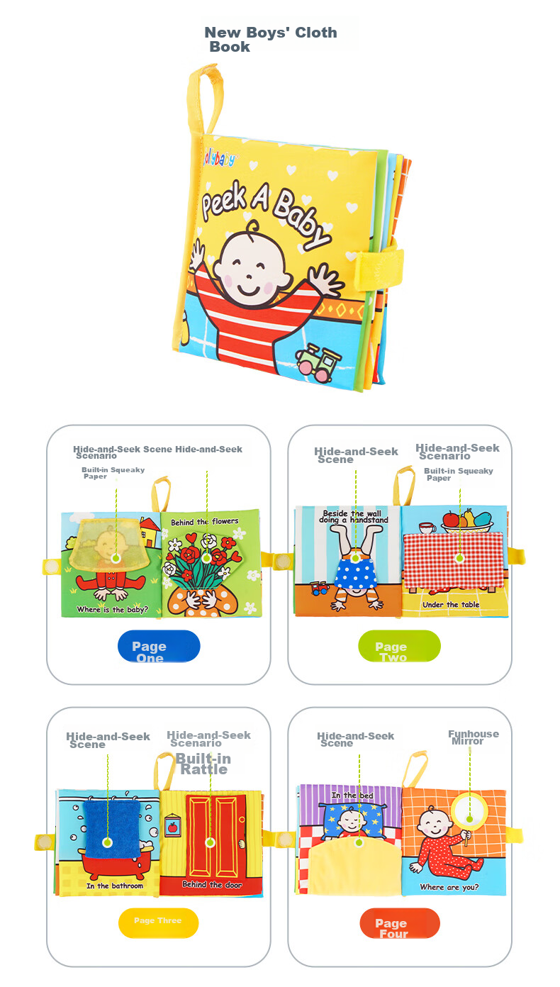 Книжка-игрушка развивающая Jollybaby