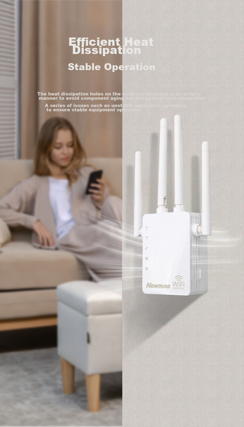Усилитель Wi-Fi сигнала Newmine AC1200M, двухдиапазонный гигабитный беспроводной маршрутизатор, усилитель сигнала для дома, проникающий через стены, белый