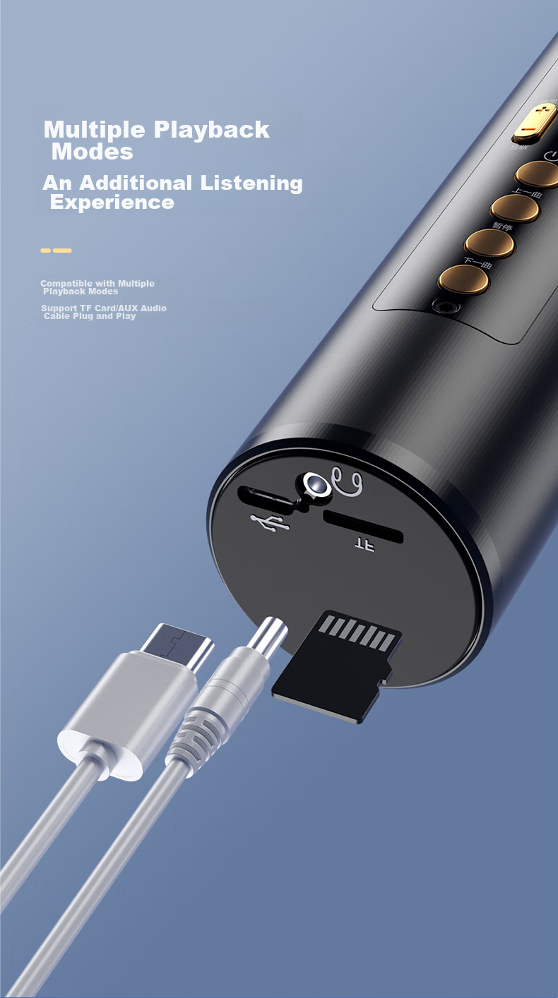 Soaiy MC67 - портативный микрофон-колонка для караоке, с Bluetooth, встроенной звуковой картой, подходит для смартфонов, планшетов и ТВ