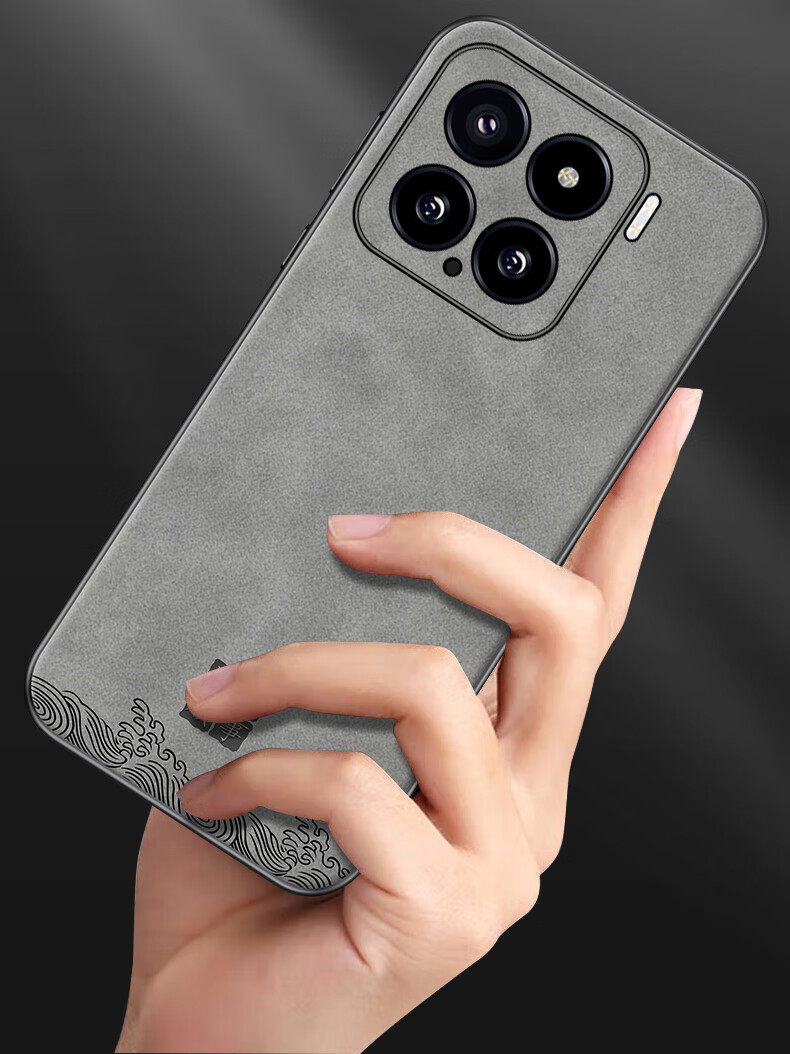 Чехол для телефона SHIYONG для Xiaomi Mi 15, защитный, с полной защитой объектива, ультратонкий, противоударный, роскошный, из натуральной кожи, простой, креативный, в китайском стиле, из овчины, для мужчин и женщин, черный