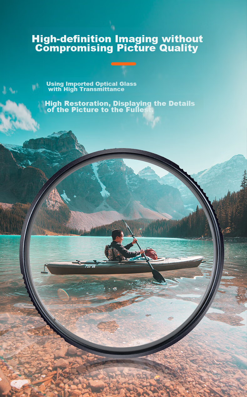 Zhuoer 72mm HMC UV Filter, Защита объектива для беззеркальных и DSLR камер, 18-слойное сверхтонкое покрытие, без виньетирования, высокая четкость, высокая прозрачность, подходит для фильтров камер Canon Nikon Sony