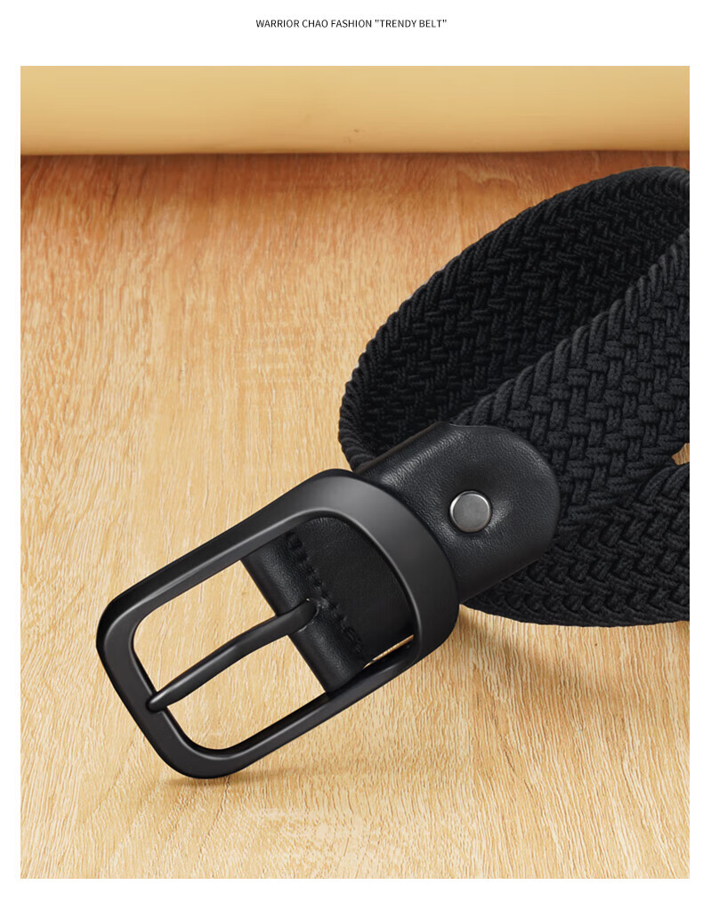 Ремень Huili Canvas Belt с автоматической пряжкой, мужской и женский, тканый, повседневный, дышащий, черный, 120 см