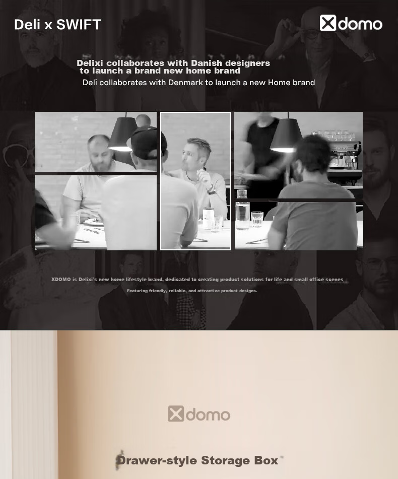 Органайзер для хранения Deli XDOMO XDM31, розовый, пластиковый, размер L, 31.7x21.2x9.4 см