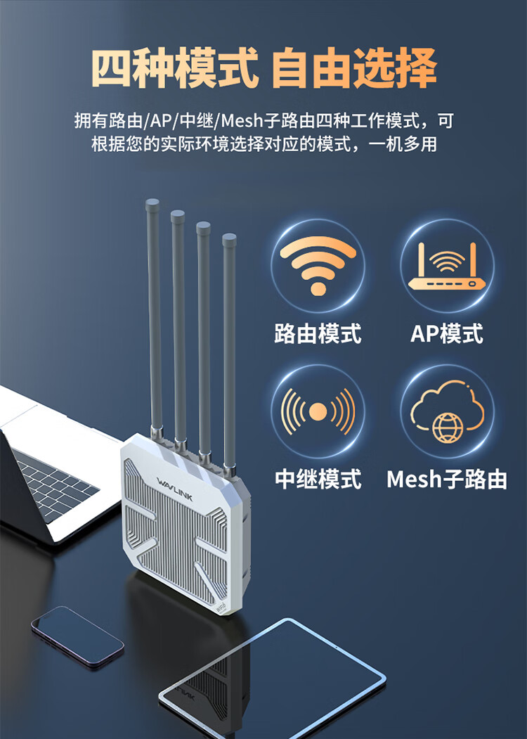 Wavlink AERIAL HD9 AX3000 WiFi 6 уличный маршрутизатор, двухдиапазонный беспроводной мост высокой мощности, всенаправленное покрытие, базовая станция WiFi для наружного видеотрансляции и сетевых зон