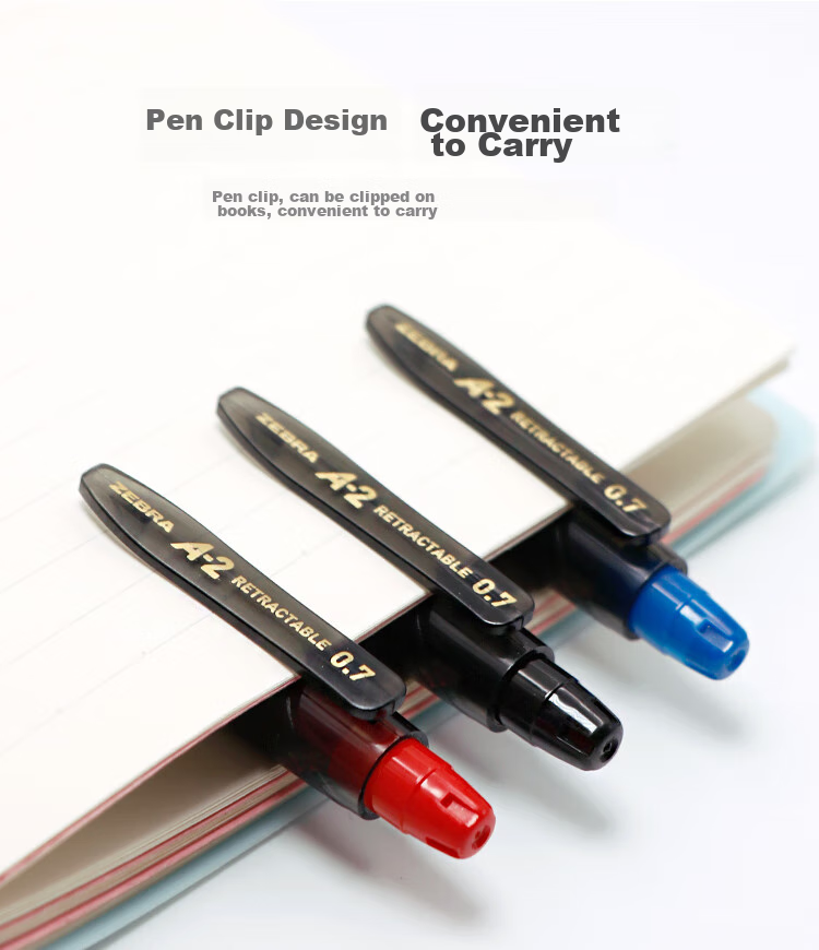 ZEBRA Genuine Ballpoint Pen Series, 0.7mm Bullet Tip, Push-Button Retractable Pen, for Students And Office Use, Medium Oil Pen, ID-A200, Black