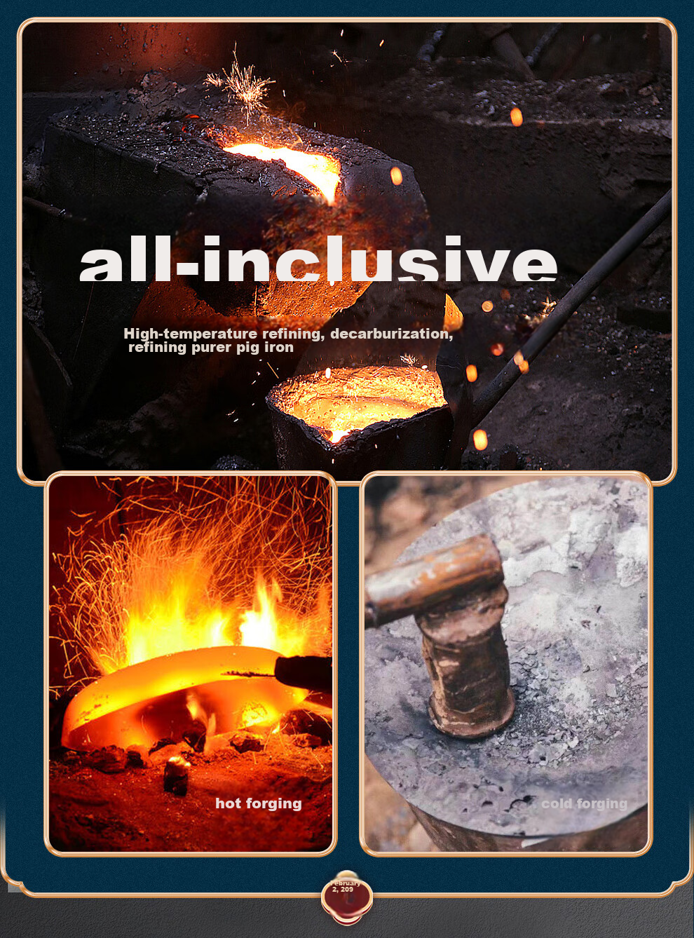 Чугунный вок JITIECHUI, 36 см, с двумя ручками, без покрытия, для газовых плит