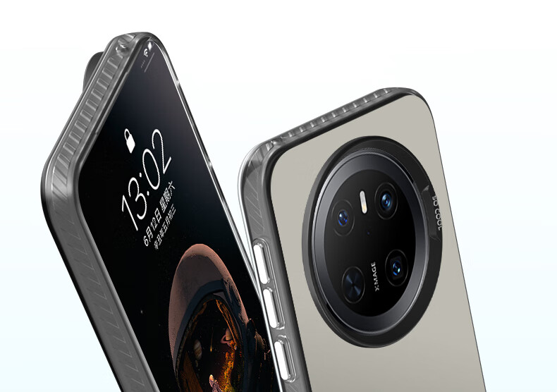 Baozou Чехол для Huawei Mate 70, силиконовый, мягкий край, простой, противоударный, лазерный градиент, высококачественная матовая твердая оболочка, серый