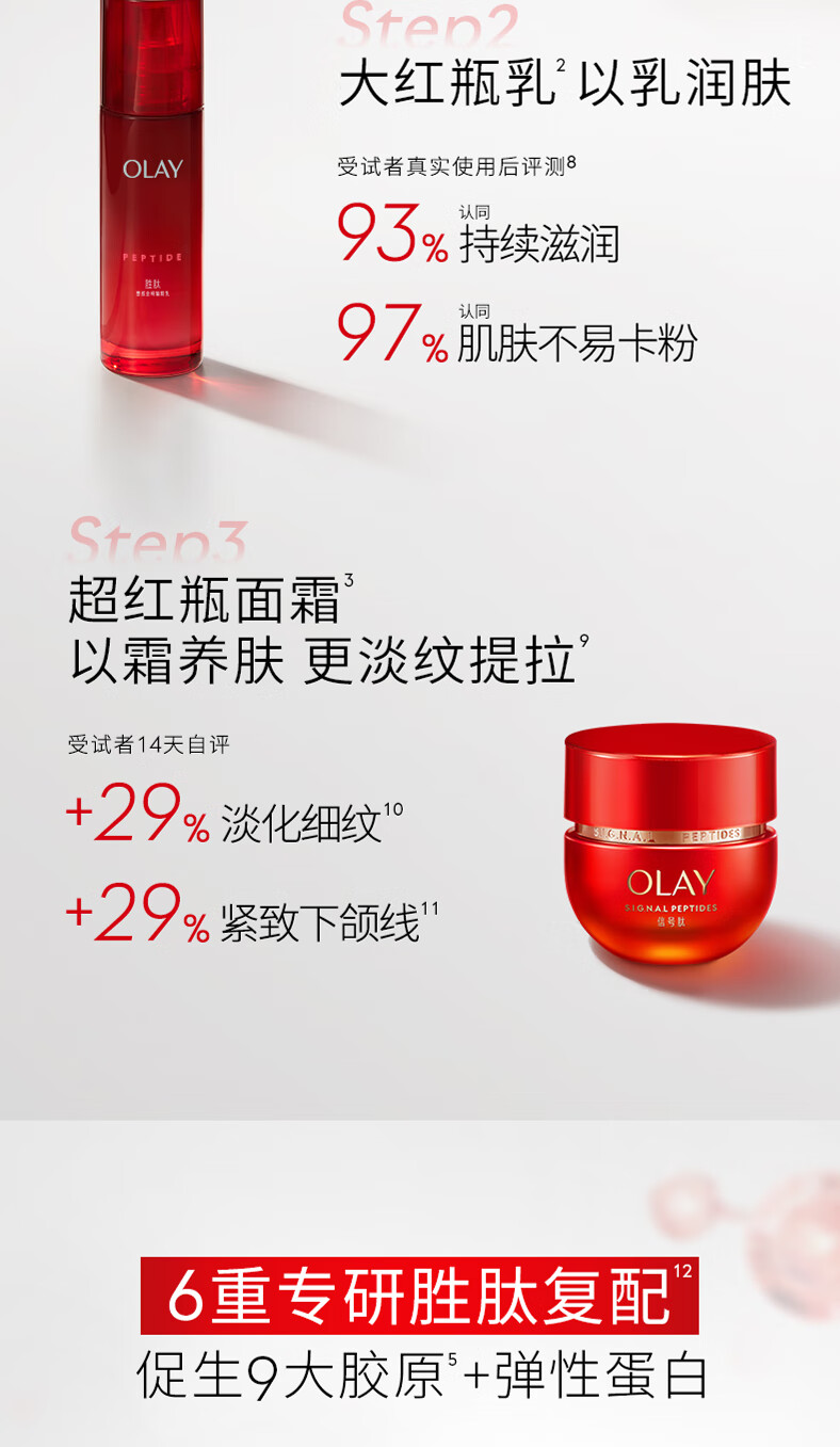 玉兰油（OLAY）大红瓶水乳套装+信号霜乳液面霜50g护肤品套装礼盒女神节礼物