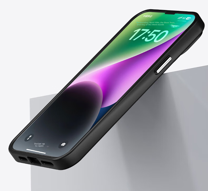 Противоударный чехол KEKLLE для iPhone 14 Plus, силиконовый, матовый, черный