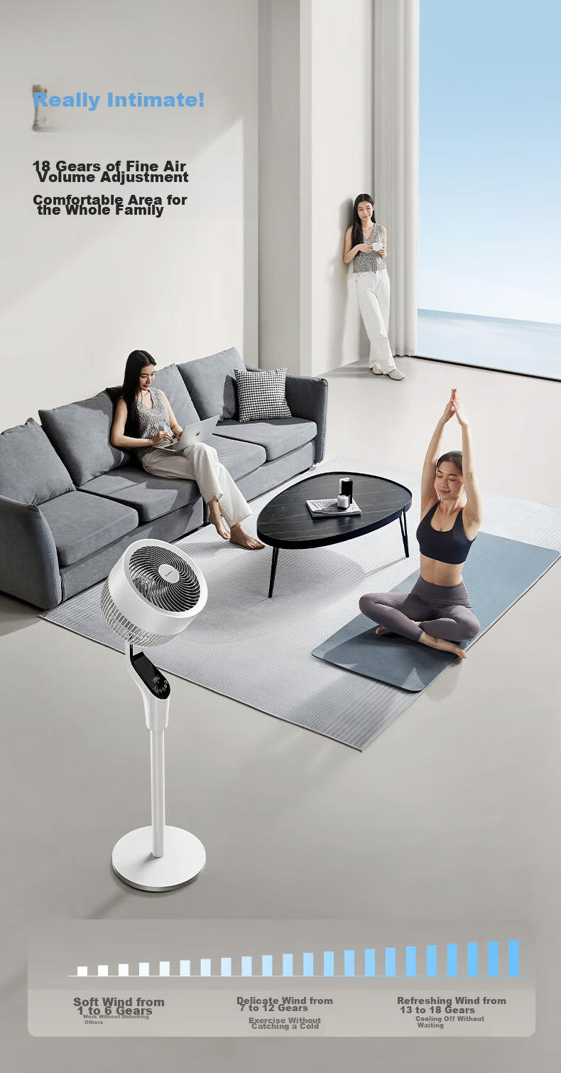 Напольный вентилятор AIRMATE Swan MAX FA23-SRDI151 с голосовым управлением, инверторный DC, 18 скоростей, очистка отрицательными ионами