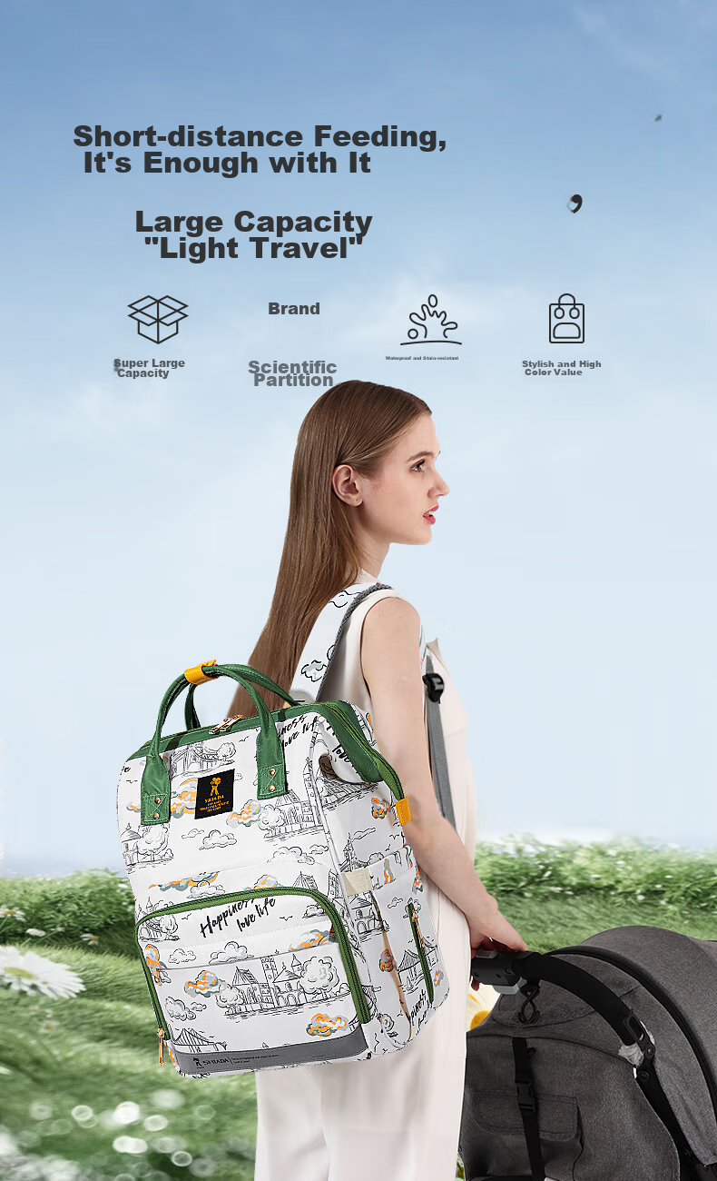Рюкзак для мамы Xinandai Mimi Bag, вместительный, многофункциональный, для путешествий, легкий, удобный, для хранения грудного молока, дизайн "Ветер и пейзаж"