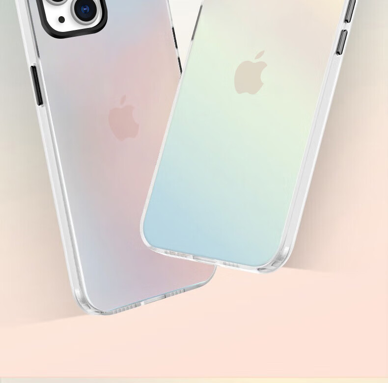 Чехол для iPhone 14 Baozou, силиконовый, с мягким краем, полупрозрачный, полная защита, противоударный, лазерный градиент, премиальный матовый жесткий чехол